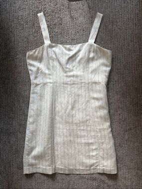 Club Monaco White Pinstripe Mini Dress